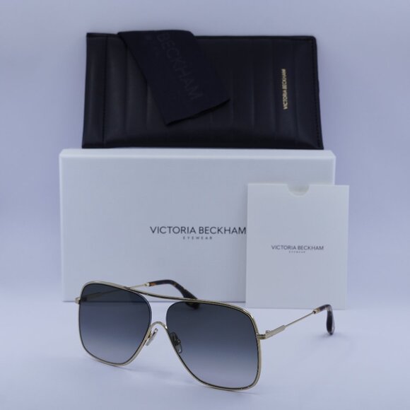 Victoria Beckham VB132S 701 Aviator Sunglasses – Gold/Smoke Gradient - Picture 1 of 10